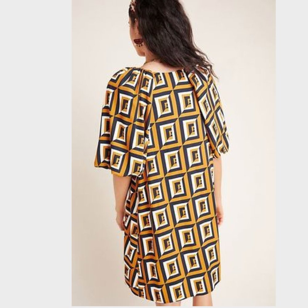 NWT Anthropologie Geometric Satin Tunic - L - Picture 4 of 8